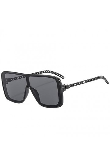 HPIRME Lunettes de soleil carrées femmes hommes lunettes bouclier PC dégradés lentille alliage métal cadre UV400, c1, taille 