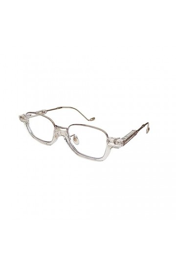 Rectangle Semi-Métal Femmes Lunettes de Soleil Vintage Verres Clairs Lunettes Hommes Lunettes Cadre UV400,5,Taille Unique
