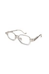 Rectangle Semi-Métal Femmes Lunettes de Soleil Vintage Verres Clairs Lunettes Hommes Lunettes Cadre UV400,5,Taille Unique