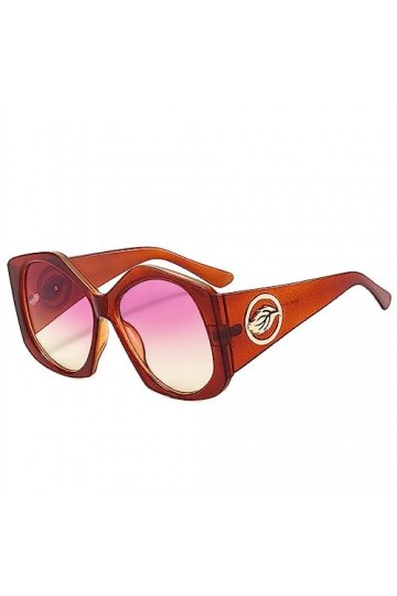 Lunettes de Soleil carrées pour Femmes Hommes Lunettes de Soleil Nuances UV400, thé, Taille Unique