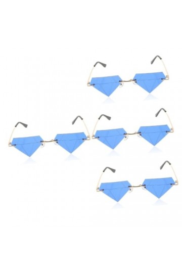 ifundom 4 Paires Lunettes En Forme De Diamant Lunettes De Mode Pour Femmes Lunettes De Fête Lunettes De Soleil Des Années 90 