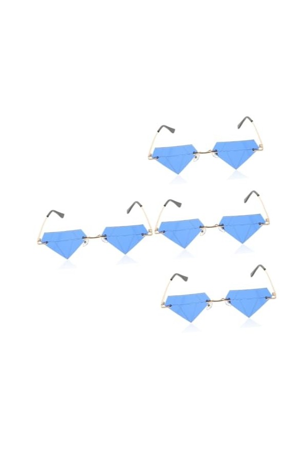 ifundom 4 Paires Lunettes En Forme De Diamant Lunettes De Mode Pour Femmes Lunettes De Fête Lunettes De Soleil Des Années 90 