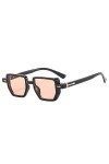 Petites lunettes de soleil carrées pour femmes UV400 Vintage Punk Rivets Femme Polygone Lunettes Hommes Gradient Lunettes de 