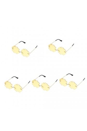 USHOBE 5 Paires De Lunettes De Soleil Lunettes Sans Monture Des Années 90 Rétro Lunettes Disco En Forme De Nuage Sans Monture