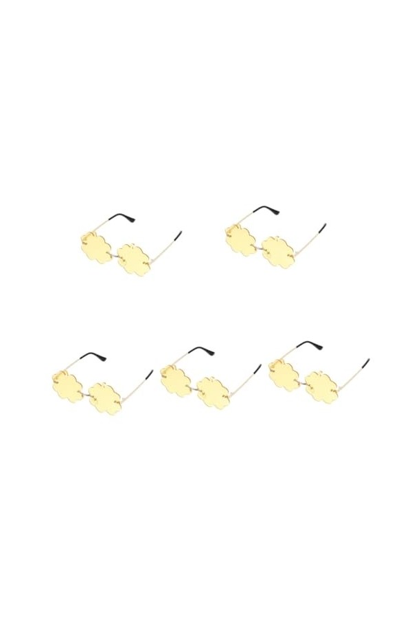 USHOBE 5 Paires De Lunettes De Soleil Lunettes Sans Monture Des Années 90 Rétro Lunettes Disco En Forme De Nuage Sans Monture