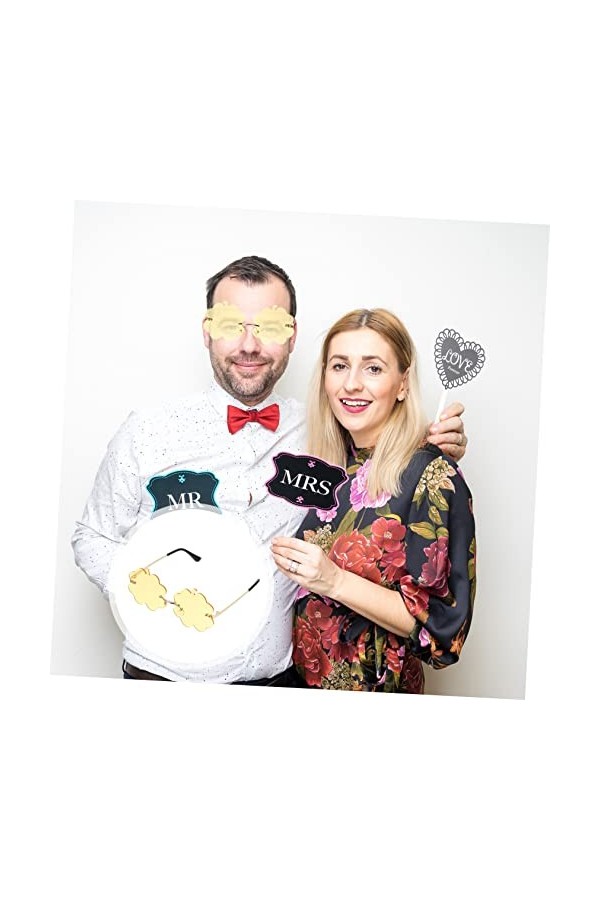 USHOBE 5 Paires De Lunettes De Soleil Lunettes Sans Monture Des Années 90 Rétro Lunettes Disco En Forme De Nuage Sans Monture