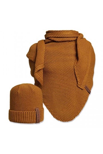 Hilltop - Ensemble dhiver unisexe 2 pièces - Avec bonnet et écharpe, bonnet en tricot, foulard XXL triangulaire, cadeau pour