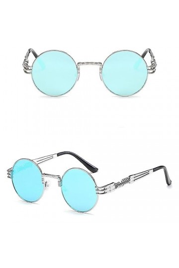 WANGOLK Lunettes de soleil yeux de chat femmes lunettes réfléchissantes en métal vintage pour femmes miroir rétro, 8, taille 