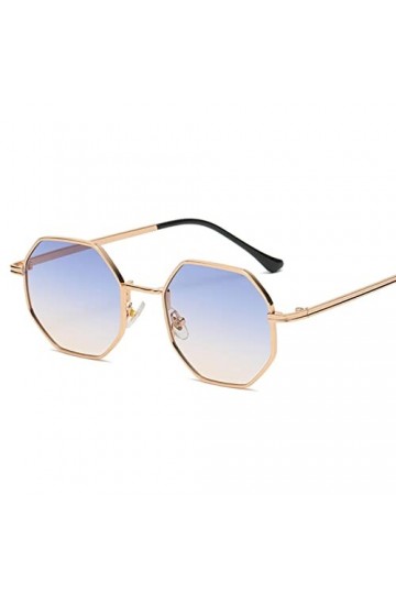 DUSTX Lunettes de soleil polarisées polygonales en métal avec monture vintage pour femme, lunettes de soleil pour homme, lune