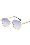 DUSTX Lunettes de soleil polarisées polygonales en métal avec monture vintage pour femme, lunettes de soleil pour homme, lune