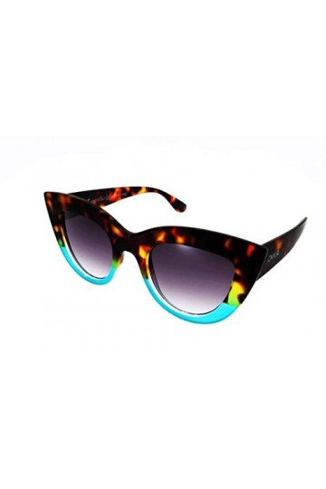 Okkia - Lunettes de soleil femme SUN Modèle CLAUDIA 013 Havane Bleu de forme Papillon rétro tendance dessinée en Italie