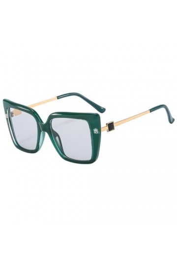 HPIRME Lunettes de soleil carrées surdimensionnées pour femmes, lunettes de soleil vertes et grises, grandes nuances, vert gr