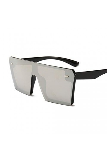 ANICHE Lunettes de soleil pour femmes, lunettes de soleil carrées surdimensionnées UV400 haut pour femmes rouge noir lentille