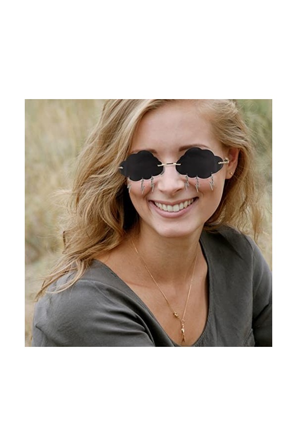 Abaodam 4 Paires Lunettes De Soleil Nuage Jupe En Latex Rouge Verres Clairs Lunettes De Soleil De Fête à La Piscine Lunettes 