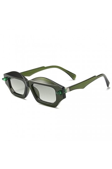 Polygone Cat Eye Double Couleur Lunettes de Soleil Femmes Rétro Hommes Rivets Gradient Lunettes de Soleil, Dégradé Vert Vert,