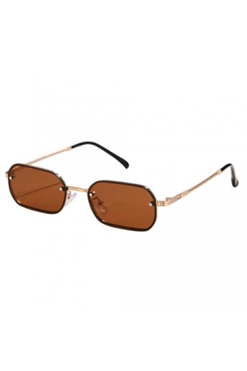 HCHES Petites lunettes de soleil carrées sans monture femmes lunettes de soleil noires pour femmes lunettes vintage UV400, ma