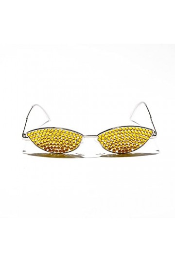 HCHES Lunettes de soleil yeux de chat femmes petites lunettes de soleil strass sexy femmes lunettes vintage, GVB3382, 4, tail