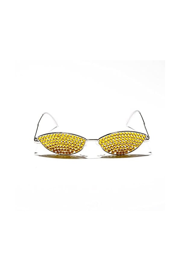 HCHES Lunettes de soleil yeux de chat femmes petites lunettes de soleil strass sexy femmes lunettes vintage, GVB3382, 4, tail
