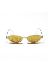 HCHES Lunettes de soleil yeux de chat femmes petites lunettes de soleil strass sexy femmes lunettes vintage, GVB3382, 4, tail