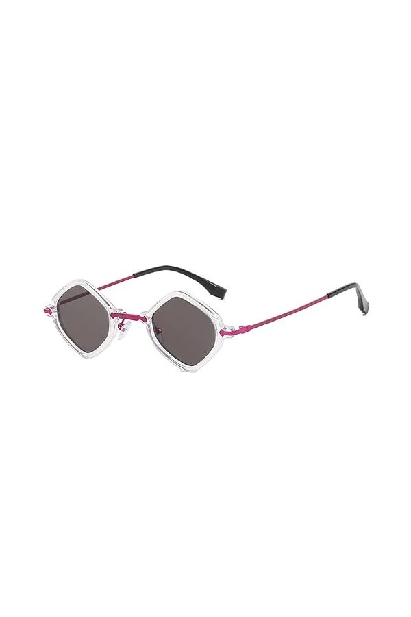 Lunettes de soleil carrées rétro irrégulières hommes Punk Clear Ocean Lens Lunettes UV400 Femmes Hip Hop Lunettes de soleil,