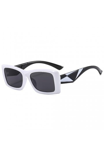 HPIRME Lunettes de soleil carrées noires vintage femme petit rectangle lunettes de soleil pour hommes dégradé clair miroir, 5