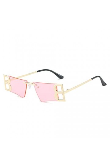 Femmes hommes luxe métal Punk Hip Hop lunettes de soleil pour femme mode Vintage sans monture carré lunettes de soleil UV400,
