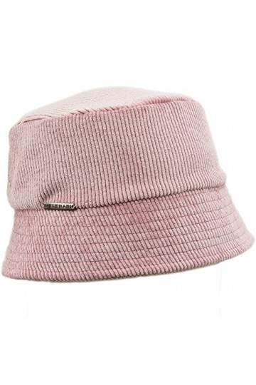 MELEGARI Chapeau femme Cloche Lucca | Velours côtelé | Doublure en polaire polaire | Poche | Fabriqué en Italie, rose, Taille