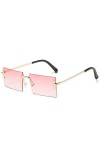 SUYGGCK Lunettes de Soleil Femmes Summer Gradient Sunglasses Square sans Bordure De Soleil Driving Sunglasses Uv400-C6
