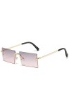 SUYGGCK Lunettes de Soleil Femmes Summer Gradient Sunglasses Square sans Bordure De Soleil Driving Sunglasses Uv400-C6