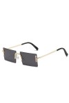 SUYGGCK Lunettes de Soleil Femmes Summer Gradient Sunglasses Square sans Bordure De Soleil Driving Sunglasses Uv400-C6
