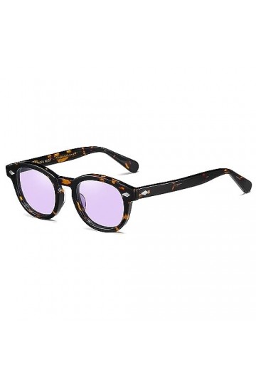 SHEEN KELLY Lunettes de Soleil Polarisées Hommes Femmes Rétro Ronde Acétate Cadre Mode Vintage Style Ovale Lentille Colorée