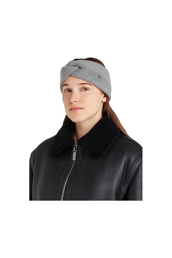 Calvin Klein RE-Lock Twisted Headband Autre Chapeau, Mid Grey Heather, OS Femme
