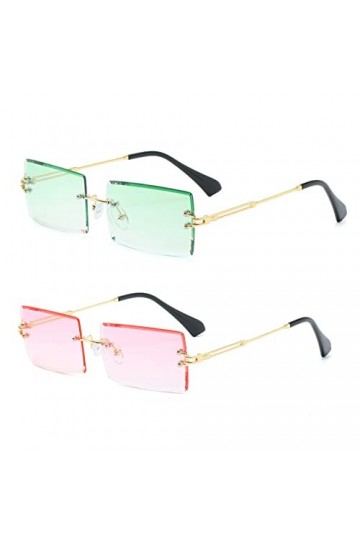 YUELUQU lunettes de soleil rétro sans cadre pour femmes hommes mode rétro Rectangle lunettes carré clair lunettes de soleil 