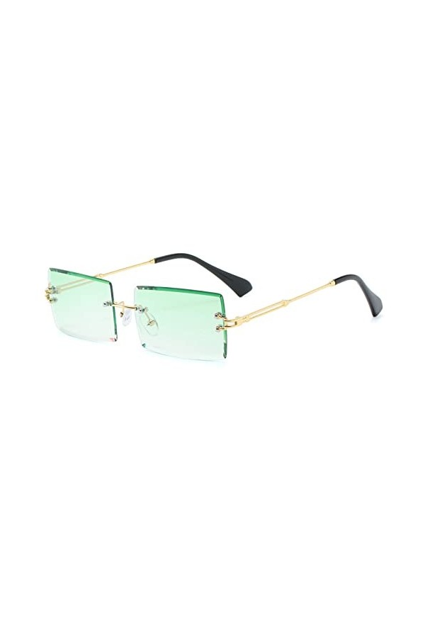 YUELUQU lunettes de soleil rétro sans cadre pour femmes hommes mode rétro Rectangle lunettes carré clair lunettes de soleil 
