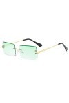 YUELUQU lunettes de soleil rétro sans cadre pour femmes hommes mode rétro Rectangle lunettes carré clair lunettes de soleil 