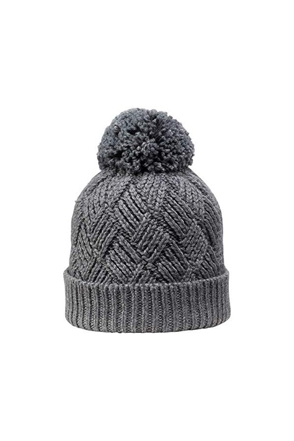 GIESSWEIN Bonnet Setzberg Vole One - Chapeau dhiver en Laine mérinos doublée, Chapeau tricoté avec Pompon et Bord, Bonnet Un