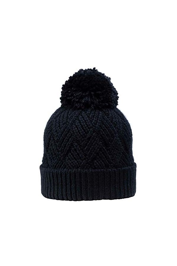 GIESSWEIN Bonnet Setzberg Vole One - Chapeau dhiver en Laine mérinos doublée, Chapeau tricoté avec Pompon et Bord, Bonnet Un