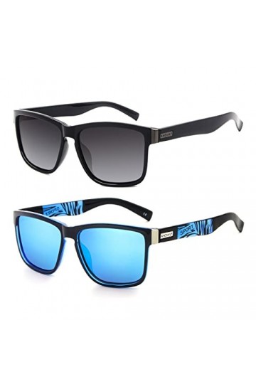 ANDOILT Vintage Lunettes de Soleil Polarisées pour Homme et Femmes Rétro Classiques UV400 Protection Lunettes Bleu Sport Mont