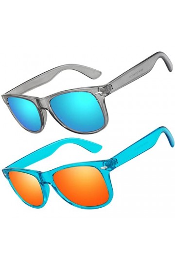 LINVO Lunettes de Soleil Polarisées pour Homme Femme Classique Lunettes de Conduite Anti-UV Lunettes de Soleil Design Rétro d