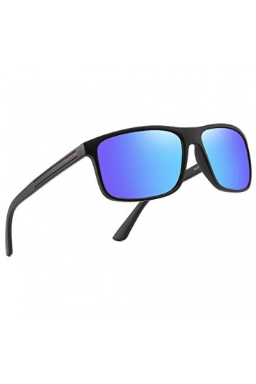 PUKCLAR Lunette de Soleil Homme Polarisées Rectangulaires pour femme Matériau léger vintage TR90 Monture UV400 Pour sports en