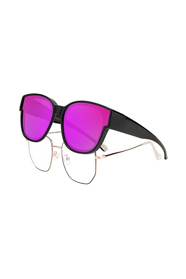 FEISEDY B2922 Lunettes de soleil polarisées pour porteurs de lunettes, lunettes de soleil pour homme et femme, grand ajusteme