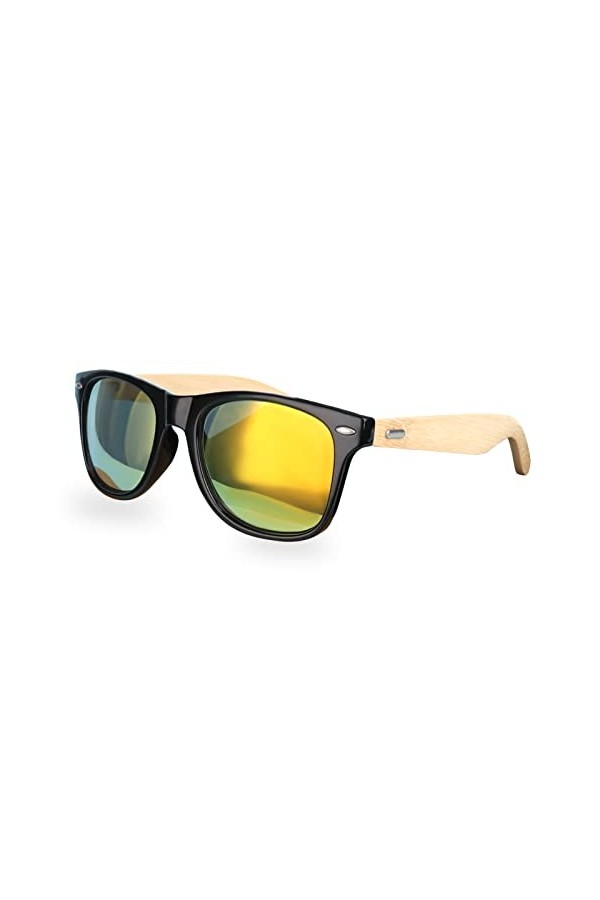 Dinikally Lunettes de soleil personnalisées avec bras en bois gravé avec étui à lunettes en bambou gravé pour homme et femme