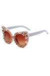 TIYETA Lunettes De Soleil Rétro Pour Femmes Lunettes De Soleil À Diamant En Strass UV400 Bling Cat Eye Glasses Crystal Sungla
