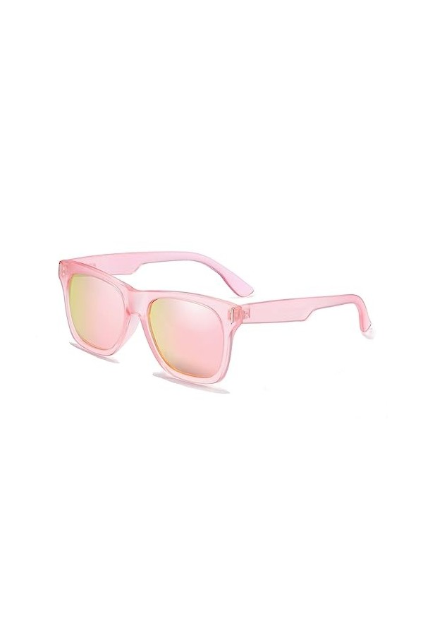 LHSDMOAT Lunettes de soleil de sport polarisées unisexes, lunettes de soleil carrées rétro UV400 pour hommes femmes, mode voy