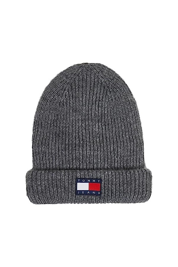 Tommy Jeans TJW Soft Ready Beanie Bonnet tricoté, Grey Melange, OS Femme
