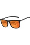 ZENOTTIC Lunettes de soleil polarisées pour homme en fibre de carbone avec branches carrées pour conduite, pêche, golf, sport