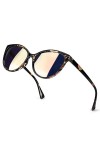 TJUTR Lunettes de Soleil Polarisées pour Femme, Lunettes Rétro Vintage yeux de chat anti-éblouissement UVA UVB Protection Fl