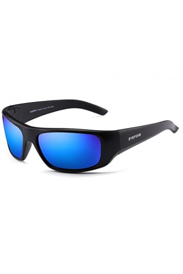 EYEFORE Lunettes de soleil homme femme polarisées vintage lunettes de soleil rectangulaires lunettes de sport noir lunettes d