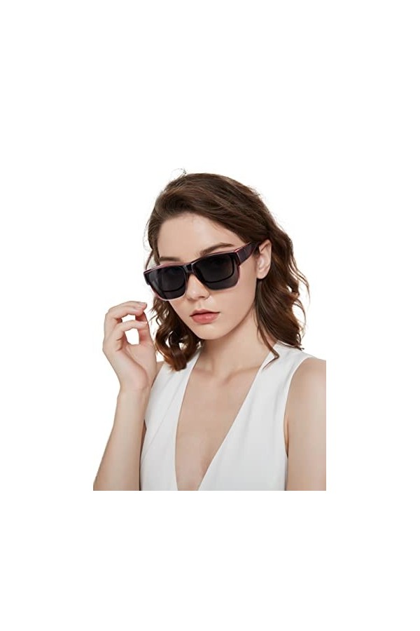 LVIOE Sur Lunettes de Soleil Polarisées pour Femmes et Hommes, Clip Sur lunettes de Soleil Protection anti UV 400