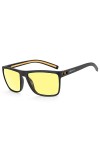 ZENOTTIC Lunettes de soleil polarisées pour homme léger TR90 cadre UV400 protection carré lunettes de soleil, C02 Cadre noir/